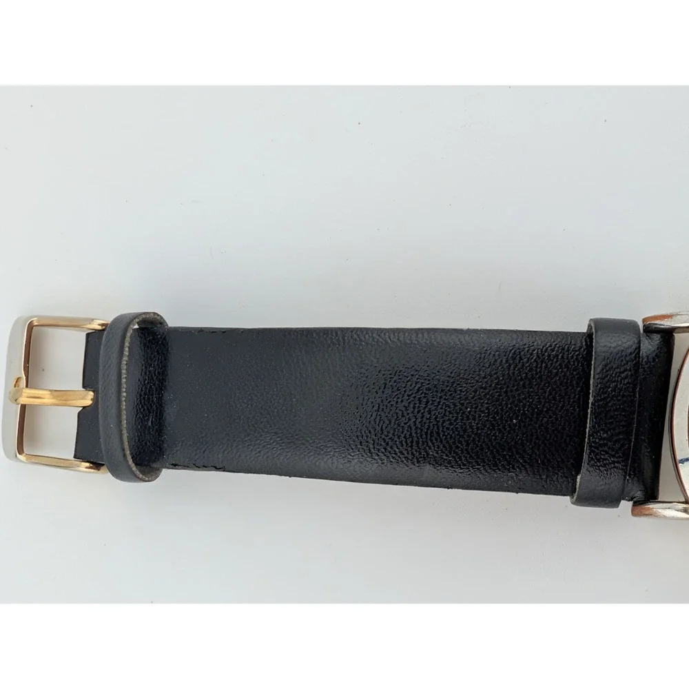 Charming‎ Charlie Watch Women Floral Dial Black Faux Leather Band- New Battery